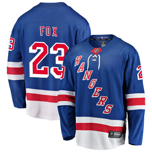 Adam Fox New York Rangers Fanatics Branded Home Breakaway Jersey - Blue